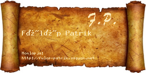 Fülöp Patrik névjegykártya