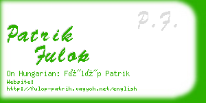 patrik fulop business card